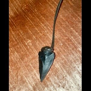 Artisan Crafted Black Obsidian Arrowhead Necklace